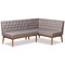 Baxton Studio Riordan Mid-Century Grey Fabric and Walnut Brown Finished Wood 2-PC Dining Nook Banquette Set 186-11355-Zoro - alternate 1